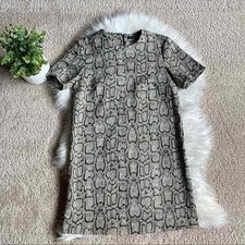 Zara Snakeskin Short Sleeve Shift Dress Size XS 