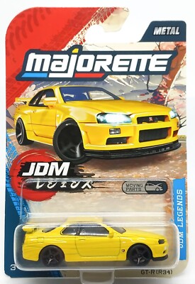 Majorette JDM Legends Nissan Skyline GT-R R34 Yellow 1:59 (3