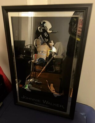 ジョニーウォーカー　ディスプレイ Johnnie Walker Mirror Framed Black Label Bar Garage Man Cave Decor