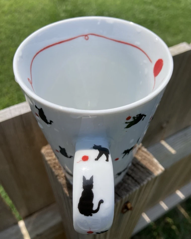 Taza Gato Negro Café Té Bebida Taza Diseño Konitz Hecha en Tailandia Foto 4 de 4