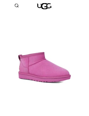 UGG Classic Ultra Mini Purple Ruby Fur Boots Womens Size 9 *NIB
