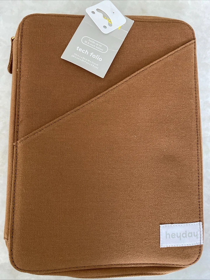 Lot of 2 HeyDay iPad Portfolio 10.5" Tablet Case Travel Tech Folio Tan Canvas - Image 3 of 4