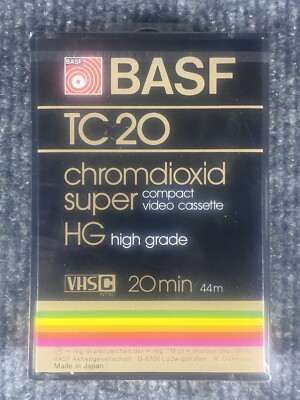 BASF  TC20 CHROMDIOXID SUPER COMPACT VIDEO CASSETTE  VHSC 20 MIN 44M TAPE SEALED