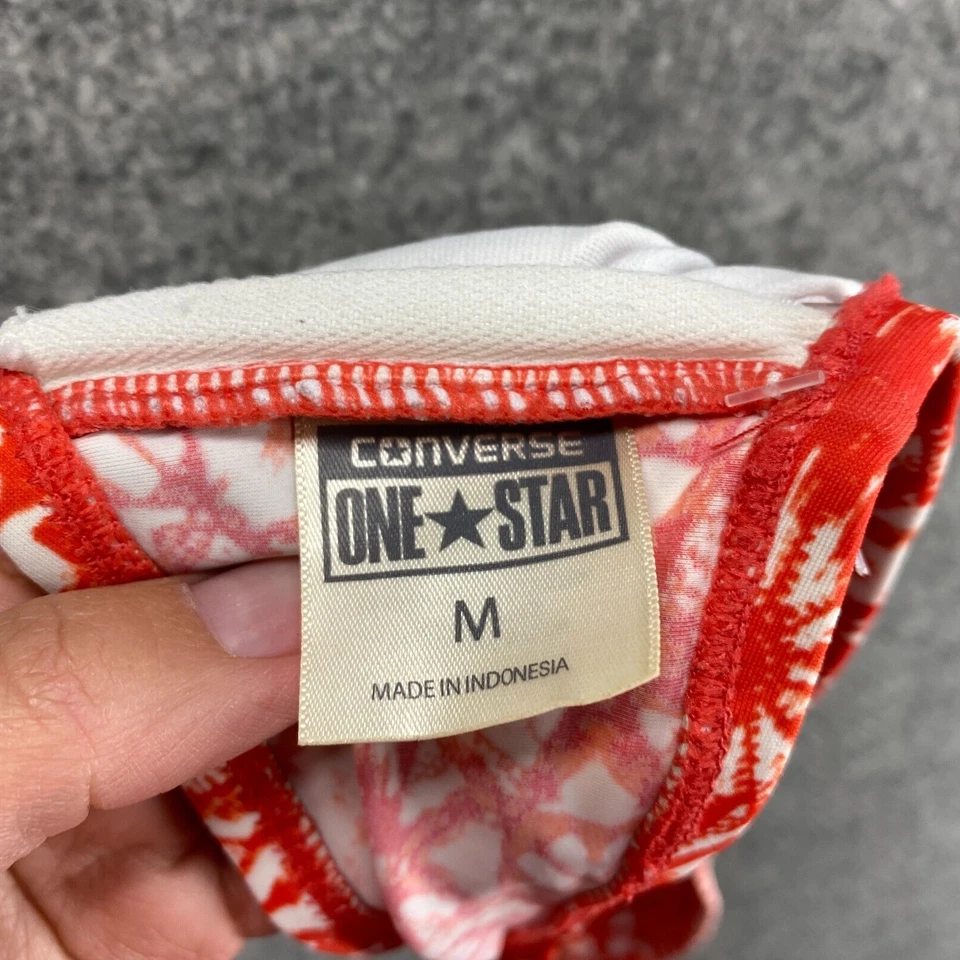 Converse All Star Bikini Top Women M Medium Red Geometric Nylon Lined Strapless - Image 3 of 4