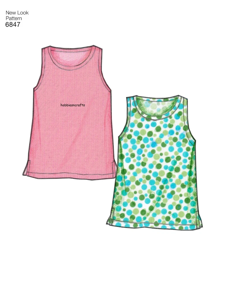 New Look 6847 Kinder Pyjama Hosen Oberteil & Shorts Schnittmuster Alter 3 - 8 - Bild 4 von 4