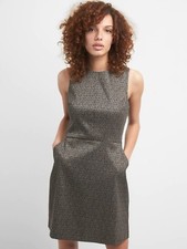 Gap Structured fit and flare dress, Glod Metalic SIZE 8 #121773 N0126