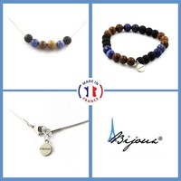 Steine Und MinéRaux. Satz Armband Halskette Perlen Sodalith + Schwarz Onyx Matt