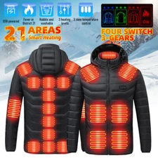 21 Areas Electric USB Heated Jacket With Battery Men Women Heating Thermal Coat