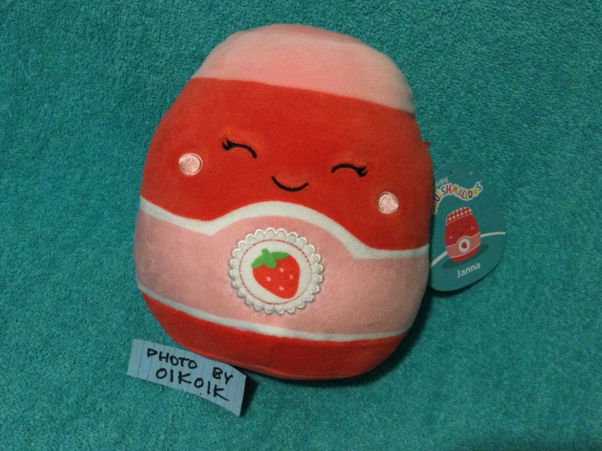 Janna Strawberry Jam Jelly Jar Red Preserves Squishmallow