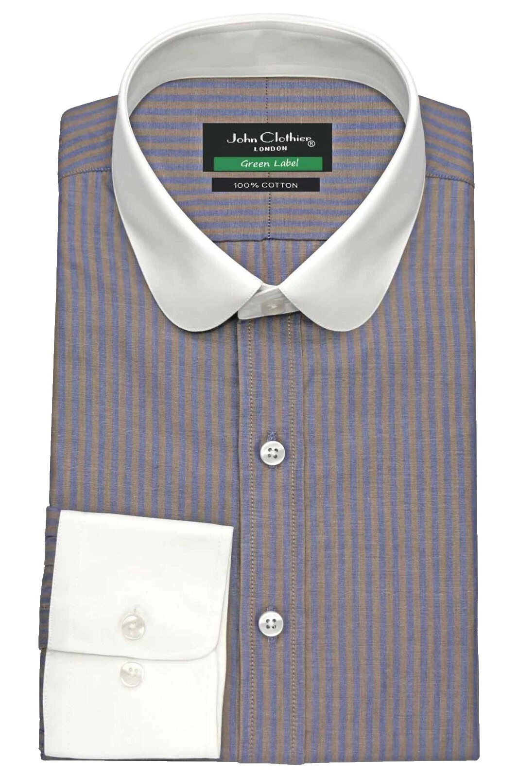 Long Sleeve 100% Cotton Striped Dress Shirts for Men