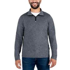 Gerry Men's Long Sleeve 1/4 Zip Pullover, Gray, Size M
