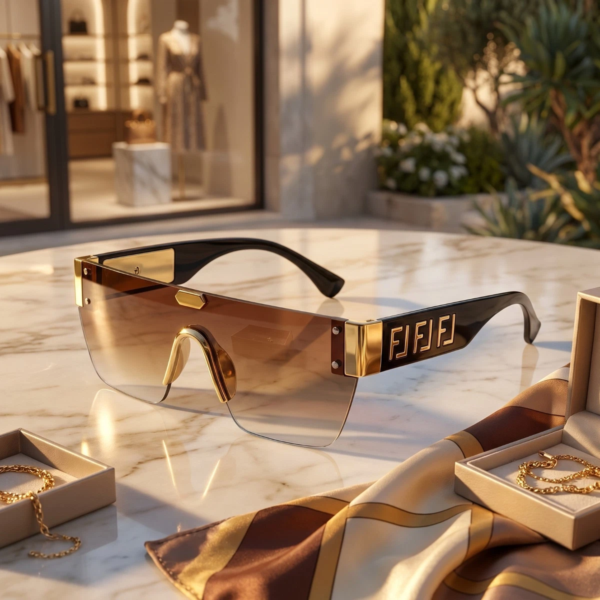 FENDI SL 7588 サングラス トータスシェル ブラウン Fendi Brown Retro Sunglasses for Women for sale | eBay