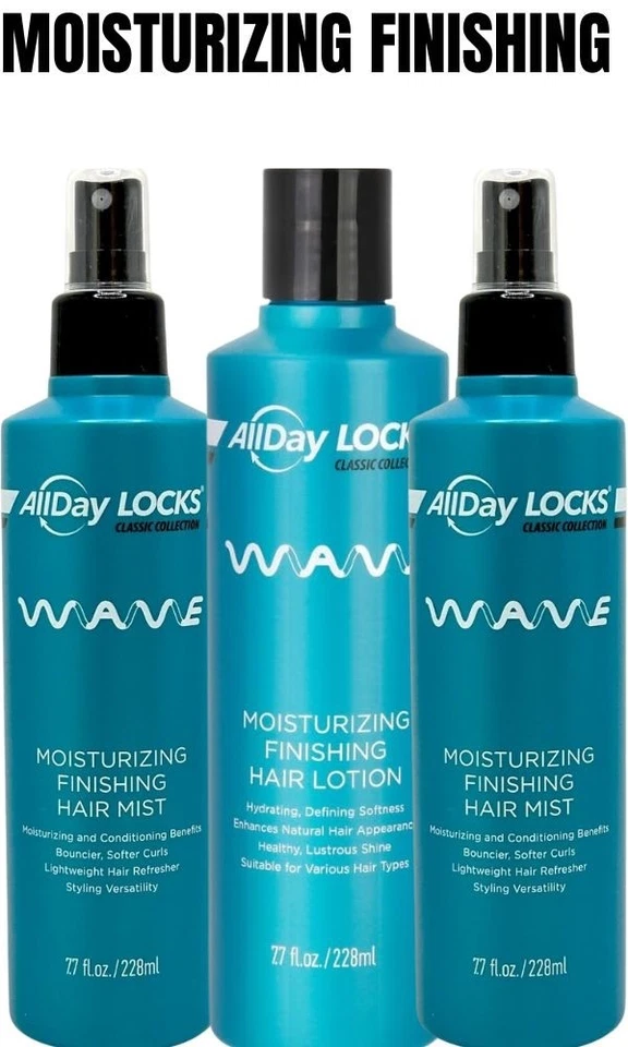 ALL DAY LOCKS AllDay Locks Classic Wave Finishing Hair Mist & Lotion 7.7 oz UK Seller