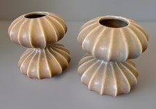 Vintage JONATHAN ALDER Taupe Modern Vases Cer...