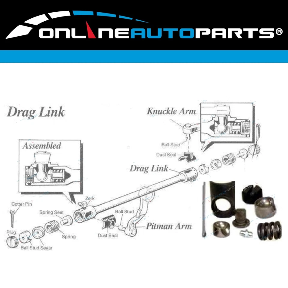 Drag Link End Repair Kit for Hilux 4x4 LN105 LN106 LN46 LN60 LN65 RN105 RN46 - Image 2 of 2