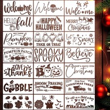 Fall Halloween Stencils for Door Mats Christmas Stencils for Crafts 11.8"