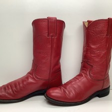 WOMENS JUSTIN WESTERN ROPER RED BOOTS SIZE 6 A