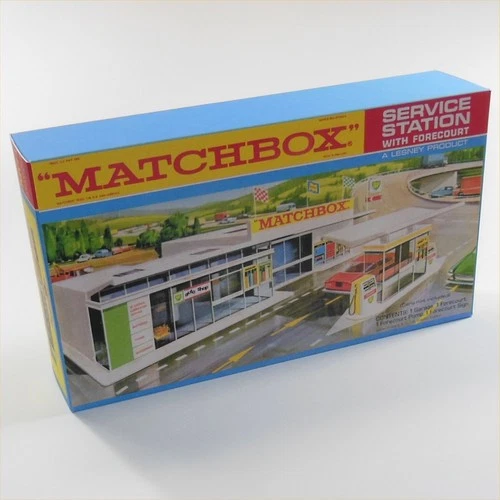 Matchbox Lesney Accessory MG-1d2 BP Garage Service Station F Style Repro Box