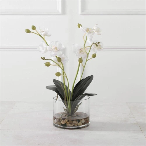 Uttermost Glory Contemporary Polyester Plastic and Iron Orchid in White - Picture 4 of 4