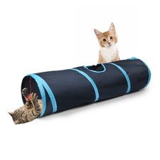 Cat Tunnel 2-Way Collapsible Play Tunnel, Interactive Toy Maze for Small Animals