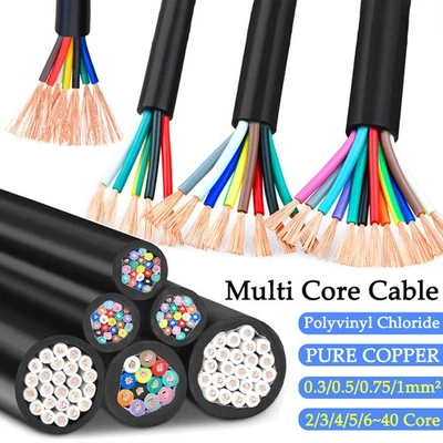 Pure Copper Multi Core Flexible Control Signal Cable Electrical Wire 0.3-1mm² - Image 1 of 4