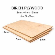 Birch Plywood Sheet 50×30 cm – 3/4/5 mm – Laser & CNC Friendly Craft Ply