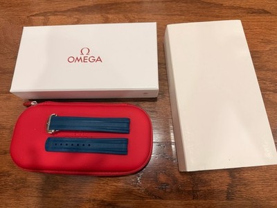 OMEGA Seamaster Diver 300M Blue Rubber Strap with Foldover Clasp