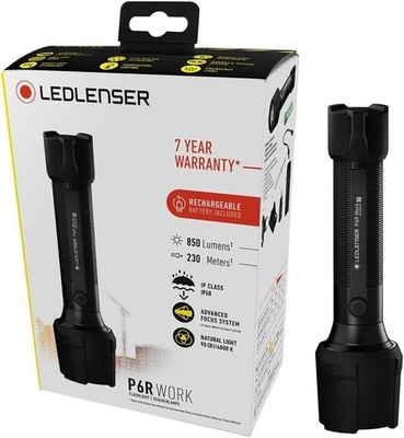 LEDLENSER P6R Work Rechargeable LED Flashlight NEW in Box - 850 Lumens