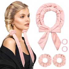 Heatless Curls Overnight Hair Curlers to Sleep In for Pink