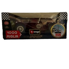 Bburago Jaguar SS 100 1937 1:18 Diecast Touring Car 1000 Miglia Burgundy Cream