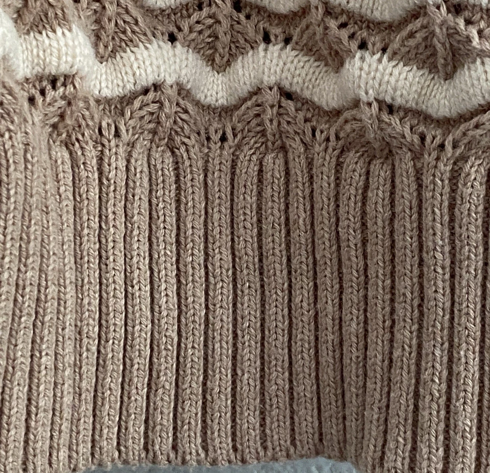 ModCloth Beige Size 1X V-Neck Cardigan A New Kind of Wave Classic Preppy Sweater - Image 4 of 4