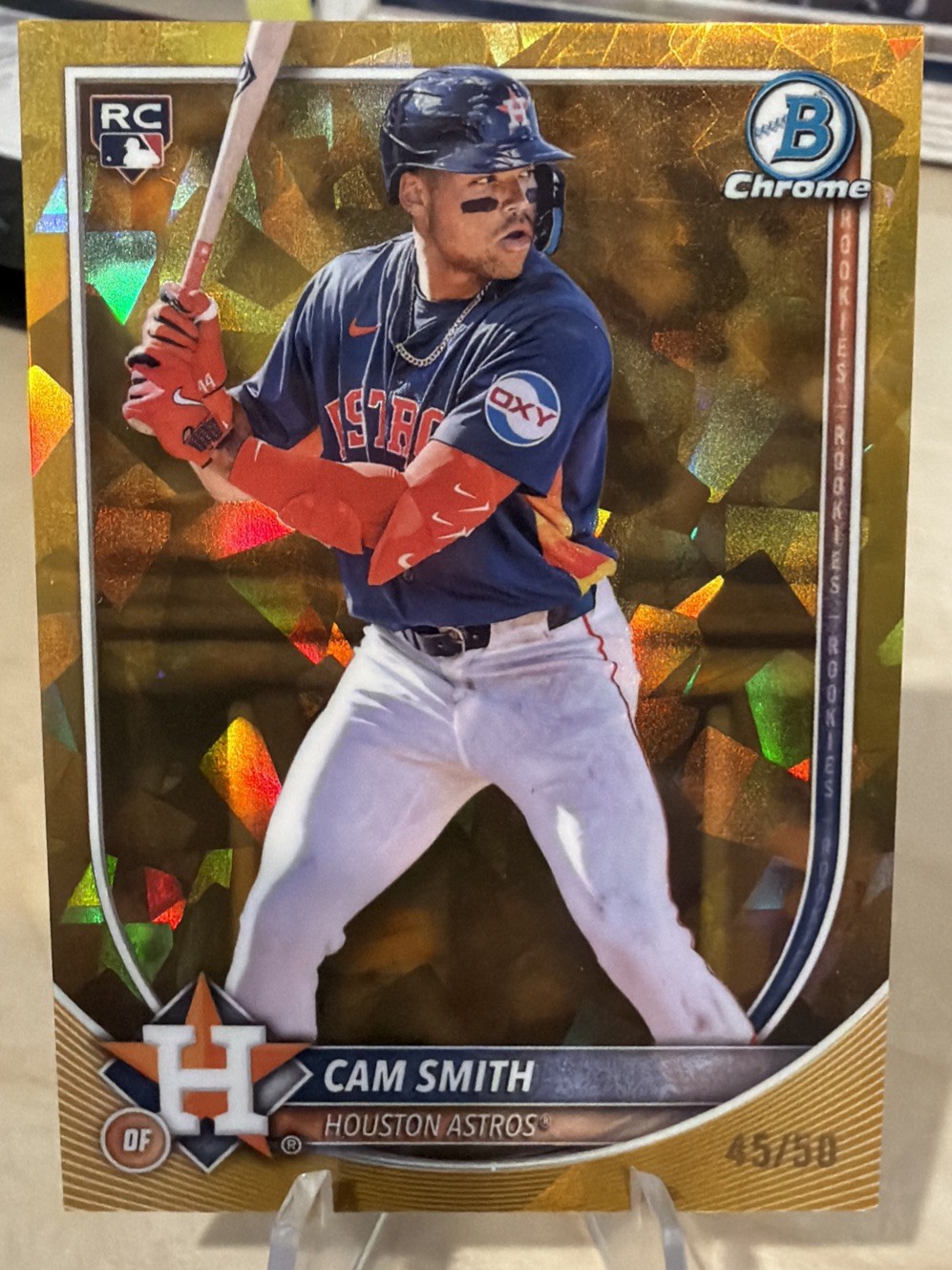 Cam Smith RC 2025 Topps Bowman Chrome Sapphire Gold /50 Refractor #77