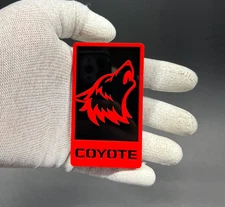 Coyote Badge Emblem fits mustang Grill-Trunk Black/Red Angry Agressive Racing