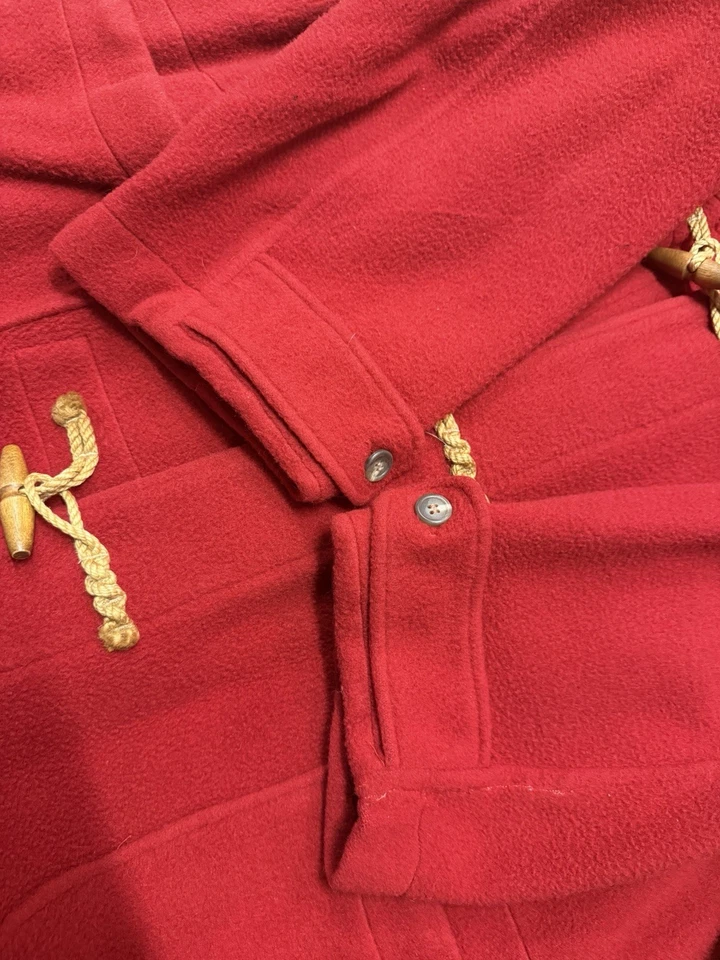 Casaco de lã vintage polo Ralph Lauren tamanho grande anos 90 feito nos EUA vermelho - Imagem 4 de 4
