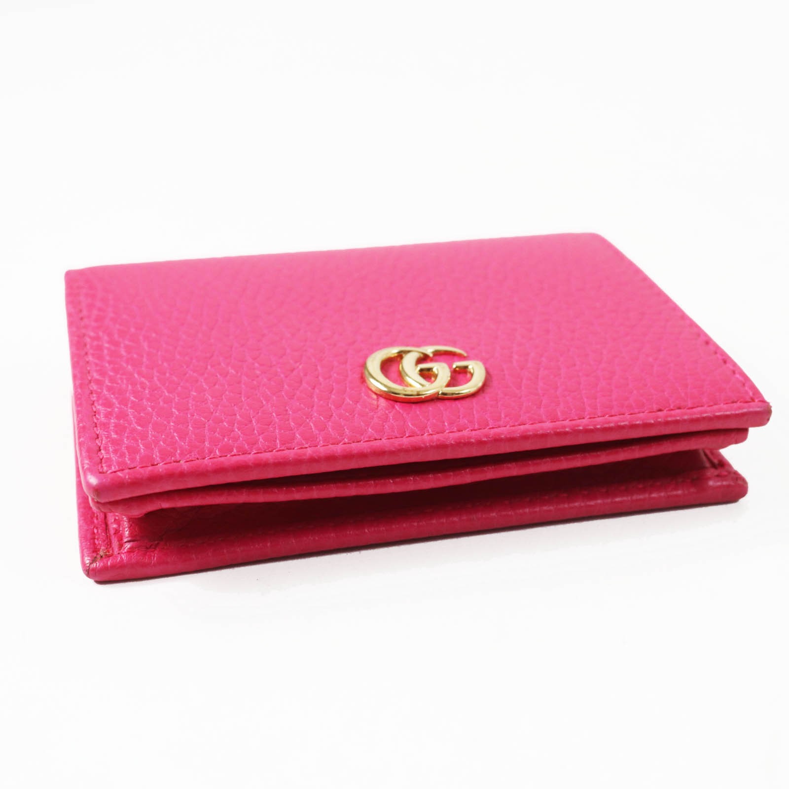 Excellent GUCCI Bifold Wallet GG Marmont Mini Wallet / shocking pink leather... thumbnail 5