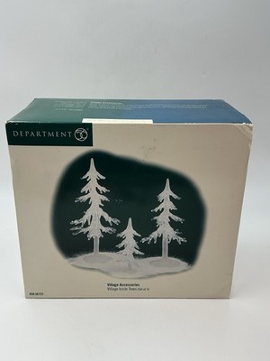 Dept 56 Snow Village Icicle Trees #56.55722 Set of 3 Retired New Sealed