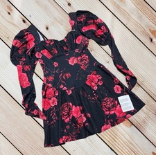 NWT ASOS size 4 black/red floral dress