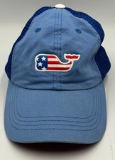 Vineyard Vines Hat Cap Snap Back Blue Whale Trucker Mesh Embroidered Mens