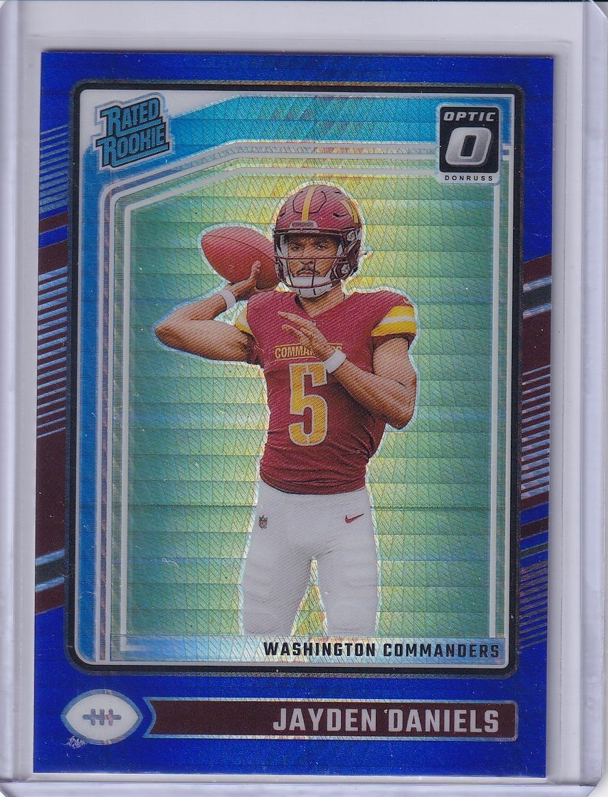 2024 Panini Donruss Optic - Rated Rookie Jayden Daniels #248 Blue Hyper Prizm