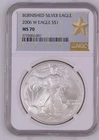 2006 W Bullion Silver Eagles NGC MS-70 BURNISHED SILVER EAGLE