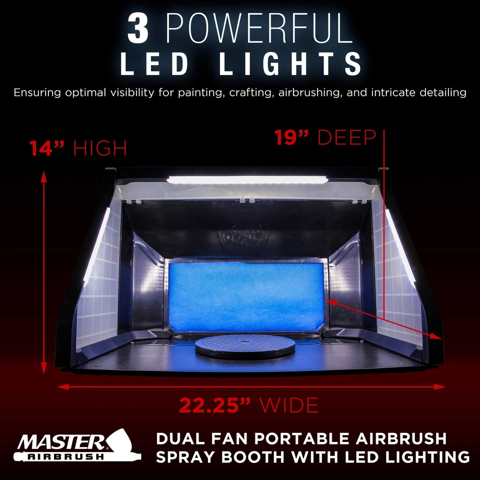 Portable Dual Fan Hobby Airbrush Paint Spray Booth Kit with Odor Extractor - Image 2 of 4