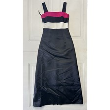 Vintage Jessica Mcclintock For Gunne Sax Dress Black Pink White Satin Size 5