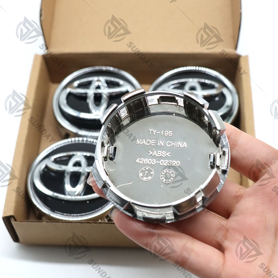 4X BLACK 62mm Wheel Center Caps For Camry Avalon RAV4 C-HR PriusVS Corolla Foto 2 de 4