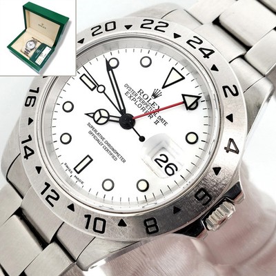 Unpolished 2002 Rolex Explorer II Polar White Dial Steel 40mm Box/Service Papers
