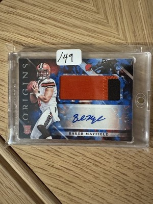 2018 Origins - Rookie Jumbo Patch Autographs Baker Mayfield  /49  AU, MEM, RC)