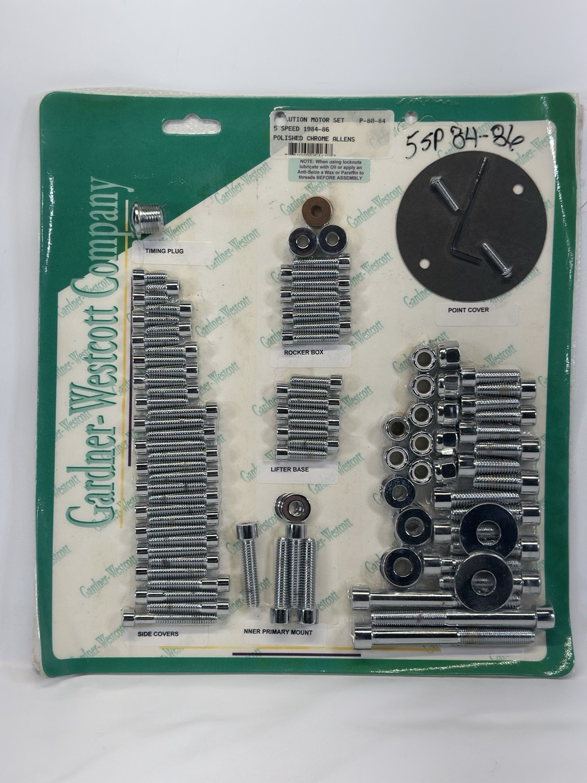 84-86 Harley Davidson BT EVO 5spd Polished Chrome Allen Hardware Kit Motor Set