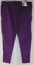 Terra & Sky Women Plus Size 1X 16W-18W Dark Plum Purple Rise Fitted Leggings