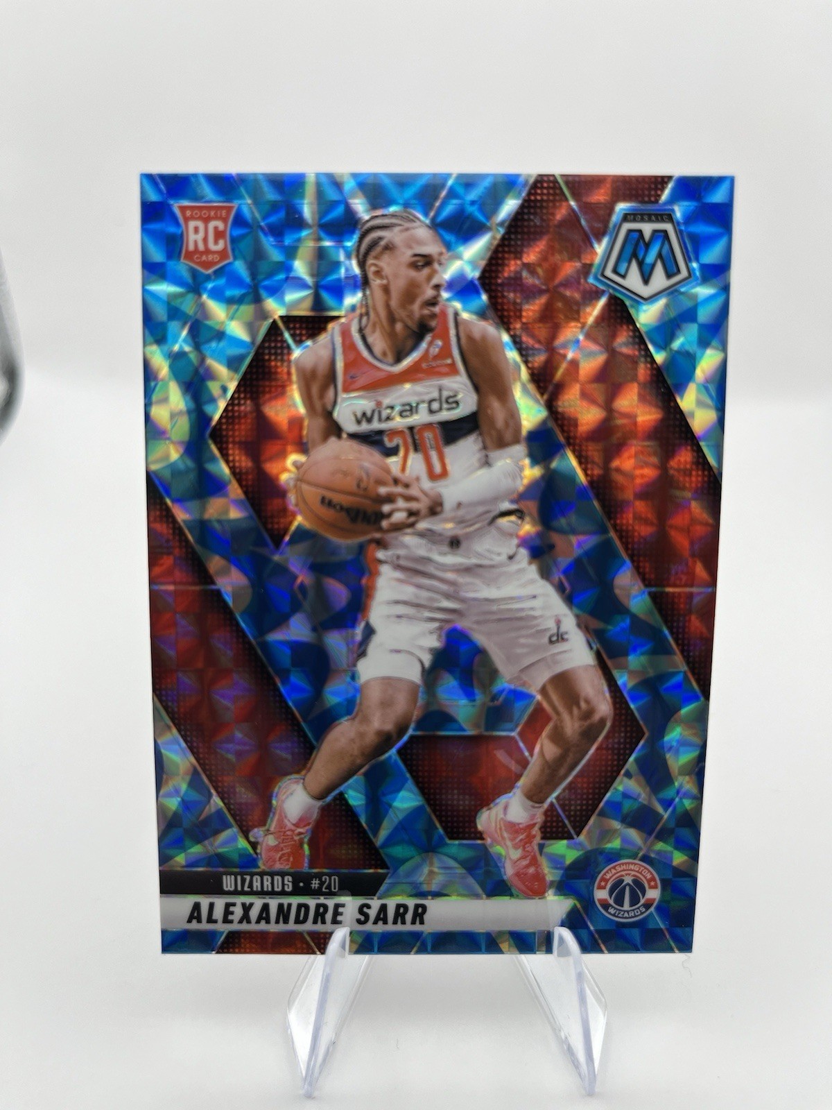 Alexandre Sarr 2024-25 Panini Mosaic Reactive Blue Mosaic #216 Wizards RC