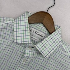 Mizzen Main Shirt Men's Large White Blue Green Check leeward Performance Tech