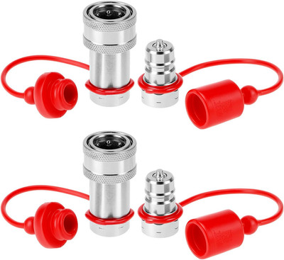 2 Pack 3/8� NPT Hydraulic Quick Connect Couplers 4000 PSI 3/8 Body Steel Set ISO